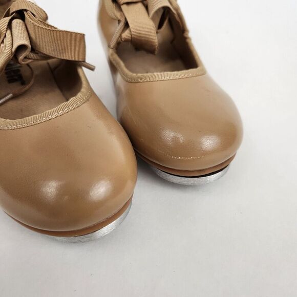 BALERA Tan Elastic Strap Bow Beginner Tap Dancing Shoes Little Girl's SZ 12.5C - Picture 6 of 12